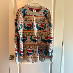 Disney Festive Gray and Red Sweater